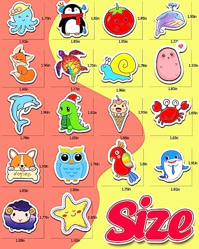 1200 Pcs Stickers for Kids, Cute Water Bottle Stickers for Teens, Kawaii Vinyl Phone Laptop Skateboard Animal Waterproof Stickers, Bulk Aesthetic Sticker Packs for Boys Girls Teacher