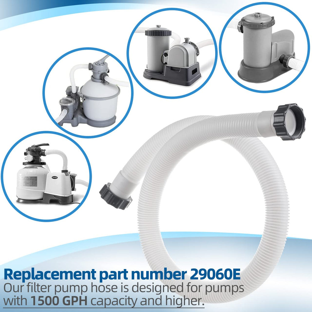 1.5" Diameter 29060E Pool Pump Replacement Hose for Intex Filter Pumps Sand Pump & Saltwater Systems - 59" Long(1 Pack)