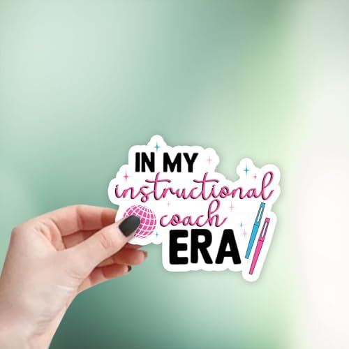(3Pcs) in My Instructional Coach Era Sticker Funny Teacher Quote Decals Waterproof Vinyl Stickers for Books Laptops Phone Water Bottles Tumbler Cup Kindle 3 Inch