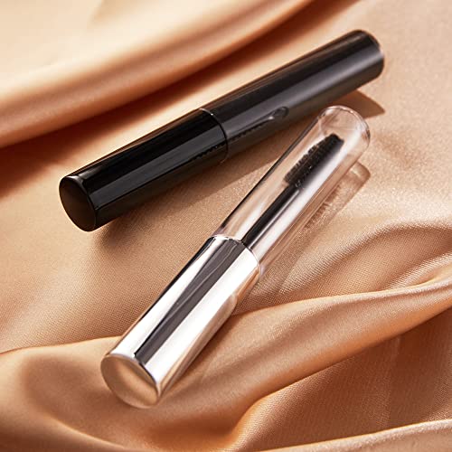 12 Pack 10ml Empty Mascara Tube with Brush Wand, YITOU Refillable Eyelash Cream Container DIY Cosmetics Bottle for Castor Oil/Eyebrow Growth Serum/Coconut Oil, 12 Rubber Inserts, 2 Funnel, Black