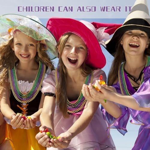 100PCS Bulk Parade Beads - Colorful Mardi Gras Bead Necklaces for Kids & Adults - Party Decorations & 33" Festival Parade Throw Accessories Bulk Beads for Wedding, Birthday