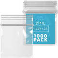 1.25 x 1.25 inches, 2Mil Clear Reclosable Zip Bags, Case of 1000 GPI Brand