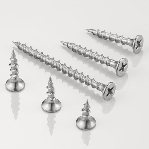 (160 pcs)#8X2 410 Stainless Steel Fastener Drywall Screws-Phillips with coarse Threaded tip, Black, Suitable for Drywall Slate, Wood, etc.(1 pounds)