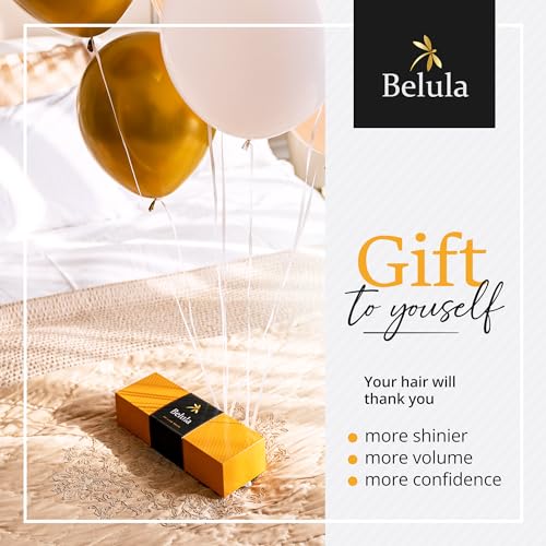 100% Boar Bristle Hair Brush for Women Set by Belula (L Size). Soft Natural Bristles for Thin and Fine Hair. Wooden Comb, Travel Bag and Spa Headband Included!