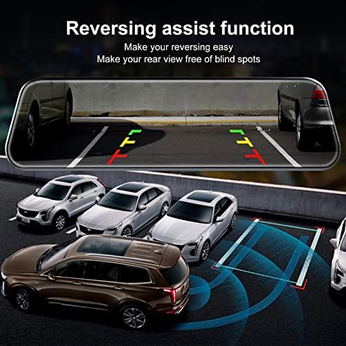 10" Mirror Dash Cam, 4K FHD Rear View Mirror Camera with Smart Touch Screen, Dual Dash Camera for Cars, Loop Recording, G-Sensor, Reverse Assist,Parking Monitor,Night Vision,Free 64GB Card