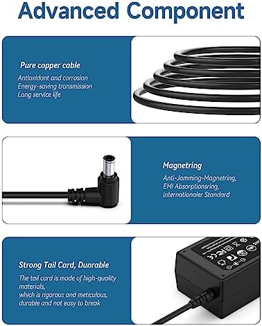 14V Power Cord for Samsung 15" 17" 18" 19" 20" 22" 23" 24" 27" 28" 29" 32" Monitor, Samsung SyncMaster P2770 S22D300HY S27D360H CF390 C24F390FHN S27B350H S22A350H SA350 UN22F5000AF TV Power Supply