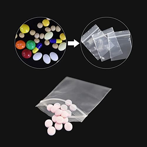 1000 Pcs Small Plastic Bags, 2 x 2 Inch Resealable Jewelry Bags for Pills, Screws, Coins, Beads, Ideal for Small Business, Shipping, Packaging, Storage