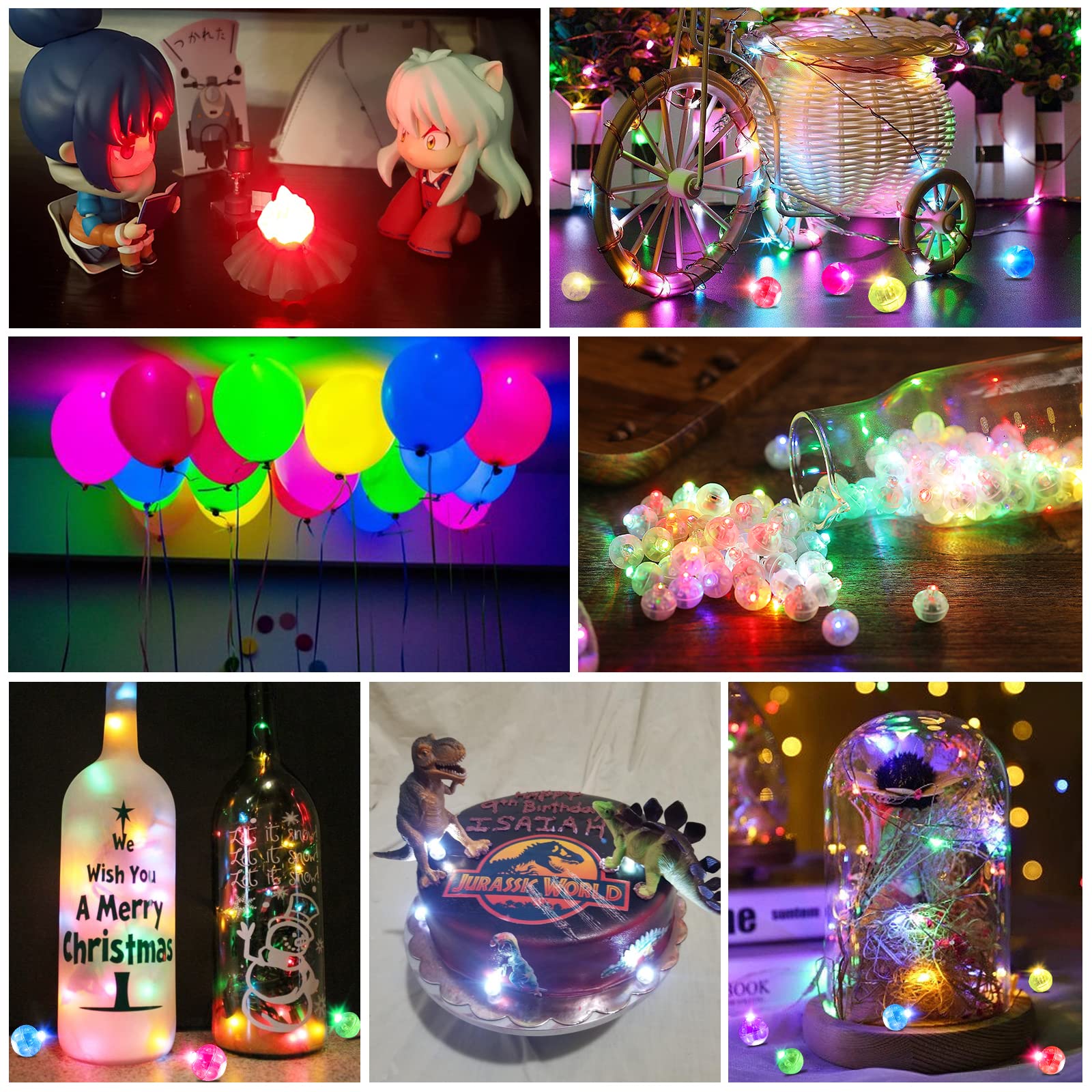 100pcs Balloon Lights, Long Standby Time Mini Ball Light, Round LED Multicolor Flash Ball Lamp for Paper Lantern Balloon Party Wedding, Birthday and Festival Christmas Decorative Lights