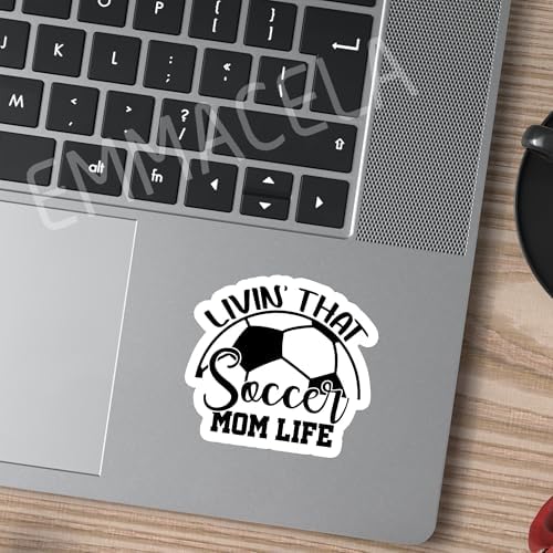 (3PCS) Livin' That Soccer Mom Life Sticker, Soccer Mom Stickers, Soccer Mom Decals, Soccer Stickers for Soccer Team – Waterproof Vinyl Decal for Phones Tumblers Water Bottles, 3 x 2.8 Inch