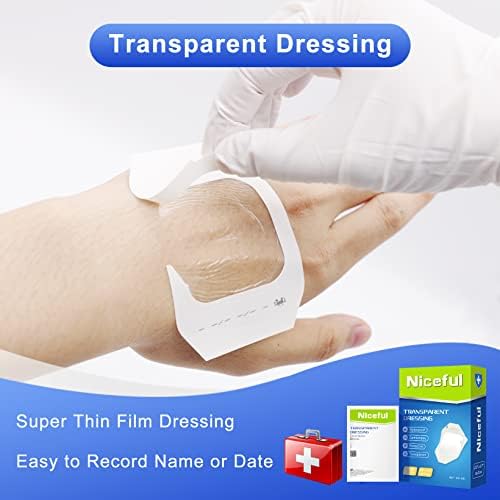 100 Pcs Transparent Film Dressing, HSA FSA Eligible, Waterproof Bandages Post Surgical for Wound Cover Shower, Clear Bandage 2.375" x 2.75"