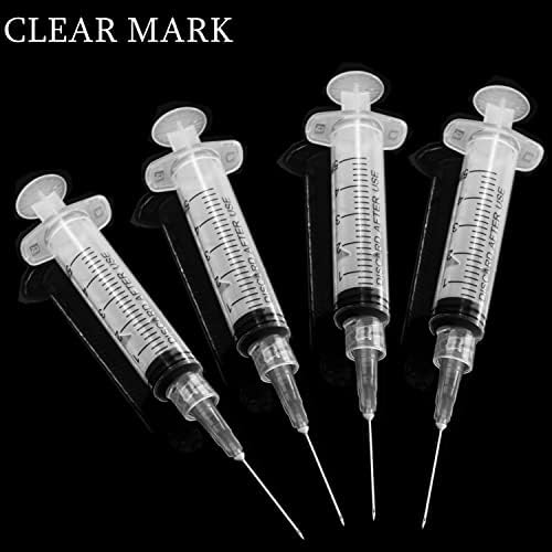 100 Pack 5ml/cc Plastic Luer Lock Syringa with 22Ga and Cap, Individually Sealed Wrapped, for Scientific Labs, Measuring Liquid, Refilling Cartridges or Glue Applicator