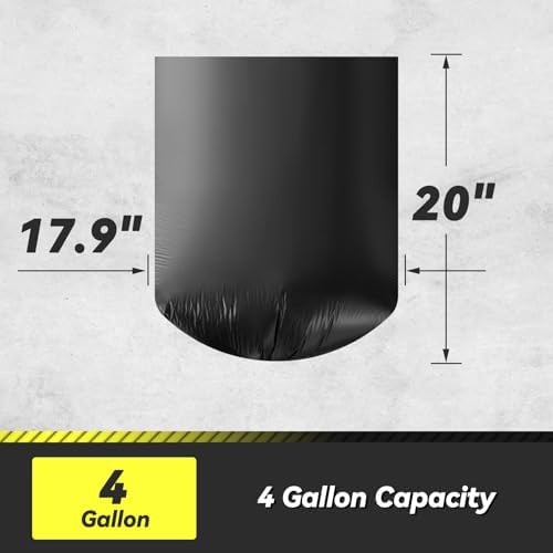 100 Count 17 Micron Extra Heavy Duty 4 Gallon Trash Bags, Sturdy & Tear-Resistant Small Trash Bags Bathroom, Bathroom Trash Bags, Small Garbage Bags, Mini Trash Bags for Bathroom Trash Can
