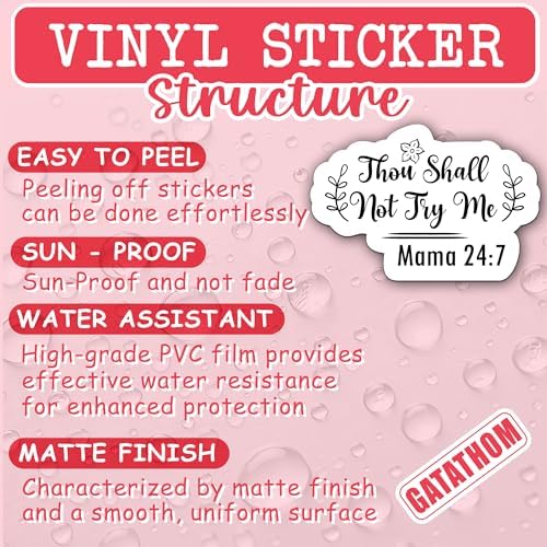 (3Pcs) Thou Shall Not Try Me Mama Sticker Funny Mama Saying Mom Sticker Funny Mom Saying Waterproof Vinyl Decal for Books, Laptops, Phones, Tumbler, Water Bottle, Gifts for Mom Mama Size 3 x 2 Inch