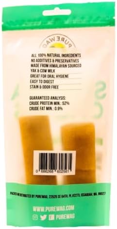 100% Natural Premium Himalayan Yak Milk Dog Chews - Long-Lasting, Digestible - Odor & Stain-Free - Gluten & GMO-Free - for Medium to Large Dogs