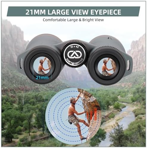 10x42 Professional ED Binoculars for Adults High Powered with Binocular Harness Strap, Phone Adapter and Tripod, Large View Waterproof Binoculars for Hunting Bird Watching Cruise Ship Travel Hiking