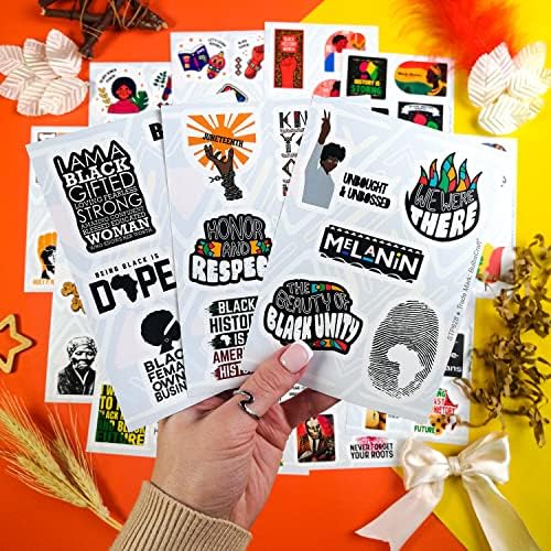 100Pcs Black History Stickers for Kids & Adults - Black History Month Stickers Bulk, African American Stickers, Black History Gifts, Black History Month Gifts, Black History Decorations Laptop Decals