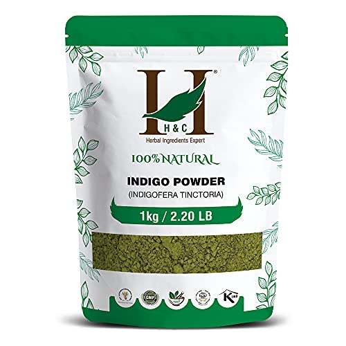 100% Natural Indigo Powder for Hair- 1 KG (2.2 LB) Value Pack - For coloring hair from brown to black naturally