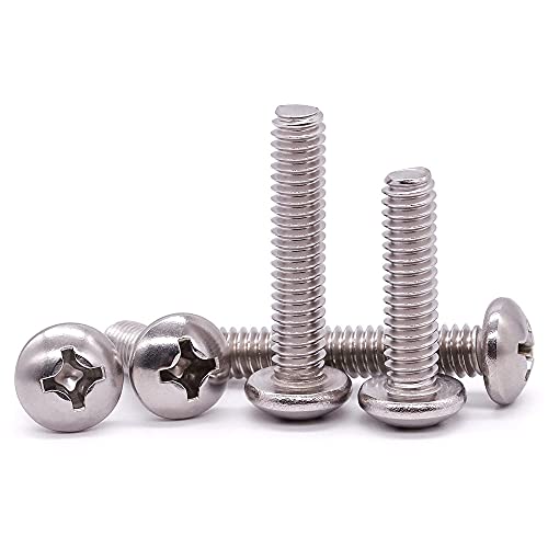 #4-40 x 1-1/2" Pan Head Machine Screw, Phillips Drive, 304 Stainless Steel 18-8, Bright Finish, Fully Machine Thread, 100 Pcs