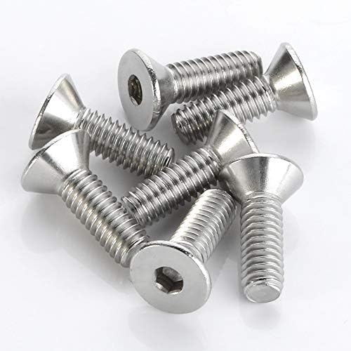 1/4-20 x 2" Flat Head Socket Cap Screws, Allen Socket Drive, Stainless Steel 18-8 (304), Full Thread, Bright Finish, 25 PCS