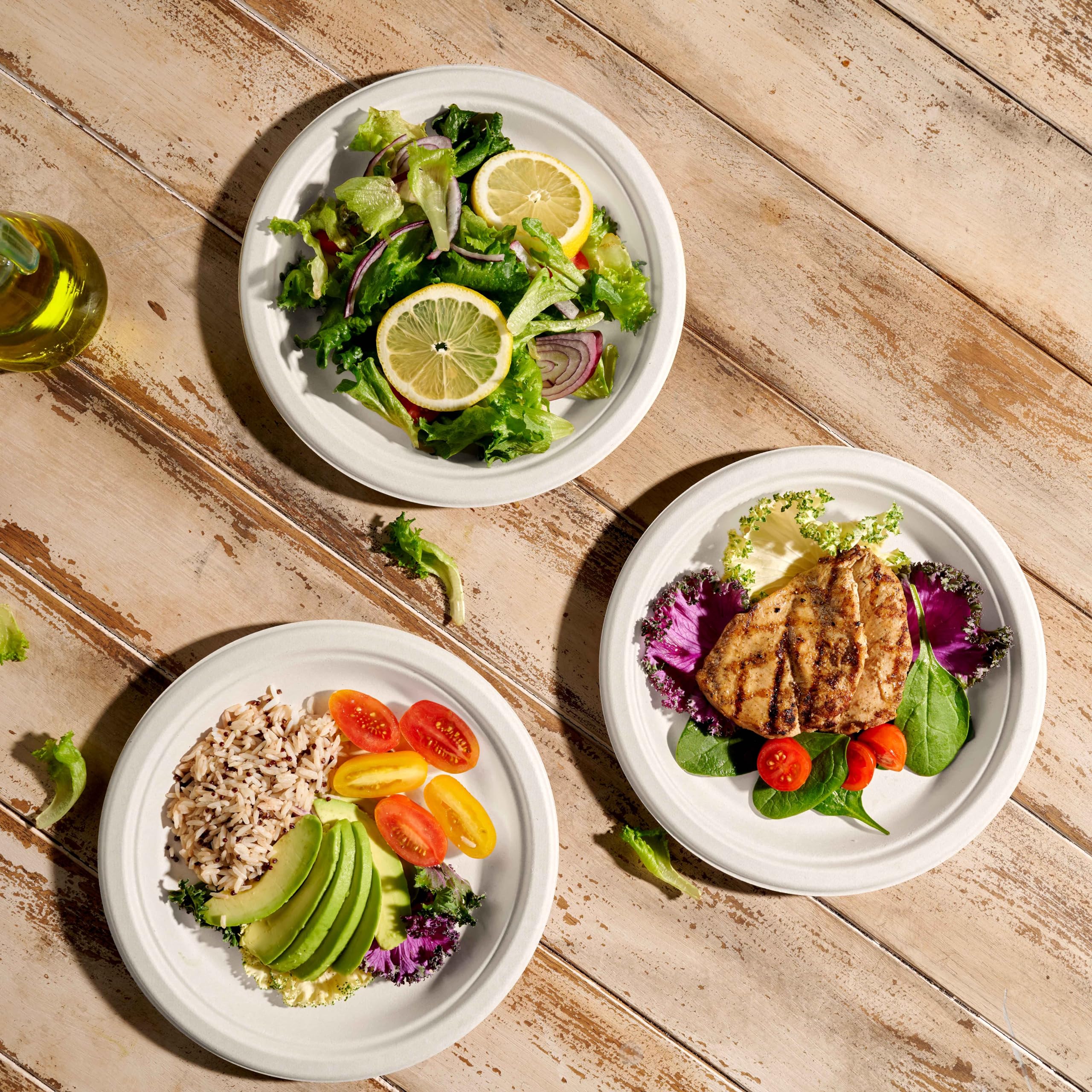 100% Compostable Paper Plates Heavy Duty -150 Pack Biodegradable Disposable Plates - 10 Inch White Disposable Dinner Plates Made of Eco-Friendly, Natural Sugarcane Bagasse, Microwavable Plates Bulk