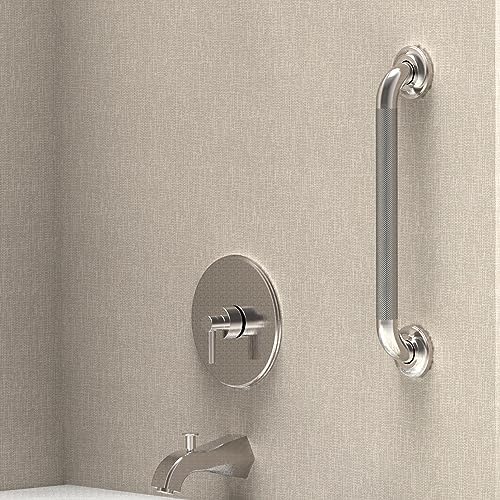 1-1/4" Knurled Grab Bar, ADA Compliant Bath Safety Shower Handrail, Bathroom Mobility Aid Handle for Seniors and Disabled, Heavy Duty 500lbs Support