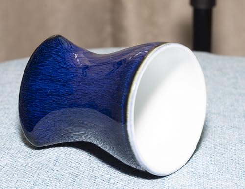 12Oz Color Glazed Ceramic Coffee Mug,Cool Cup With Handle Suitable for Office and Home,Drinking Coffee, Tea, Cocoa and Milk Lead cadmium free, Dishwasher Microwave Safe (Brushed blue)