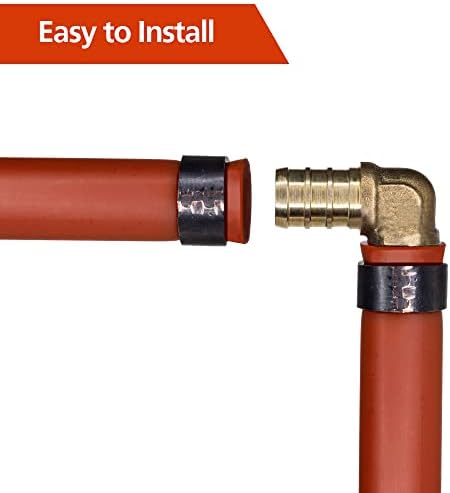 10 Pack 3/4" PEX Fittings, PEX Elbow Fittings, Brass PEX Fittings for PEX Tubing Pipe (3/4" Elbow, 10)