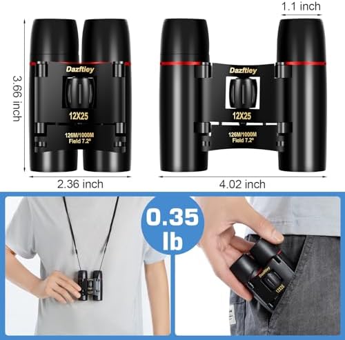 12x25 Small Compact Binoculars for Adults Kids，Mini Lightweight High Powered Binoculars with Clear Vision,Binoculars for Cruise Ship Bird Watching,Travel, Opera Concert