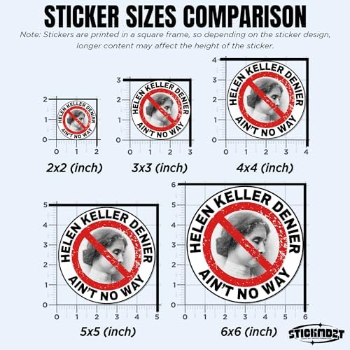 (3Pcs) Helen Keller Denier Matte Sticker Meme Book Lover Kindle Bookish 3" Waterproof Vinyl Decal Sticker Laptop, Water Bottles, Phone, Kindle Merchandise Decor Decal Gifts 3 Inches