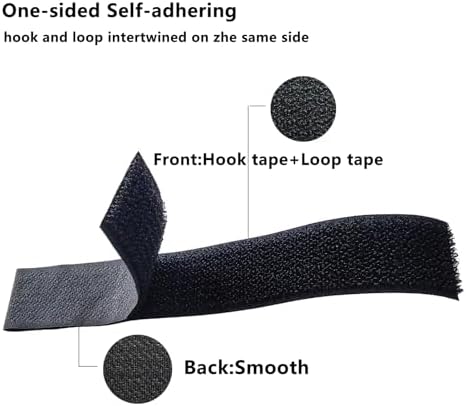 1" x16ft Hook and Loop Straps with 25 Metal Buckles, Reusable Cinch Straps,Adjustable Multi-Purpose Cable Straps 1 inch Wide, Reusable Nylon Securing Cord Ties for Organizer or Storage (Black)