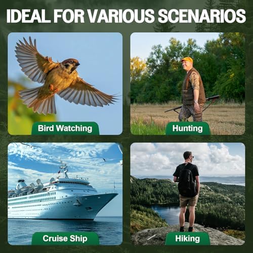 12-36x50 HD Binoculars for Adults - High Powered Binoculars with Clear Low Light Vision for Bird Watching - Zoom Binoculars with Large View for Hunting Cruise Ship Travel Hiking Opera