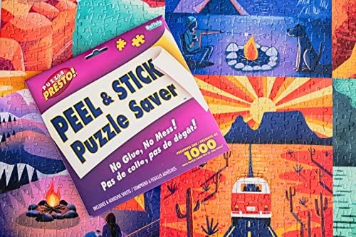 (4 Pack) Puzzle Presto! Peel & Stick Puzzle Saver: The Original and Still The Best Way to Preserve Your Finished Puzzle! 24 Adhesive Sheets and 8 Adhesive Hangars.