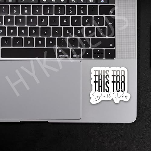 (3Pcs) This Too Shall Pass Sticker, Mental Health, Inspired Sticker, Inspirational Motivational Gifts, Waterproof Vinyl Decal for Water Bottles, Laptops, Phones, Tumblers, Size 3 x 2.8 Inch