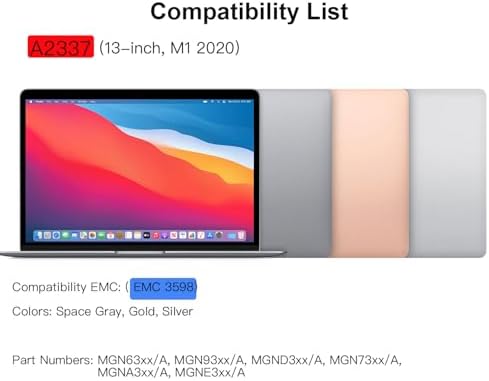 (Silver) for MacBook Air A2337 (13in, M1, 2020) EMC 3598 Retina Resolution 2560 * 1600 Full CFCC Display Assembly LED LCD Screen Replacement A+++