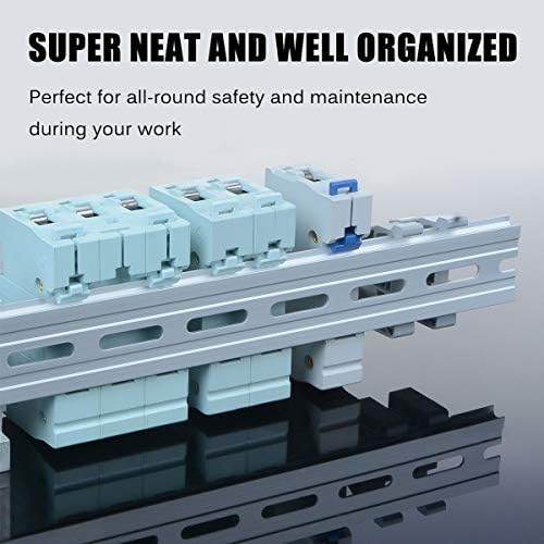 10 Piece Aluminum DIN Rails, 12 Inches Long, 35mm Wide, 7.5mm High, Top Hat Slotted DIN Rail with RoHS, Extra Premium Screws Included for Hardware Components Mounting
