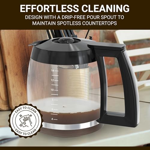 14-Cup Replacement Carafe Compatible with Cuisinart Coffeemakers: DCC-2200, DCC-2600, DCC-2800, DCC-3200, DCC 3200P1