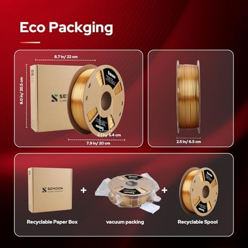 1.75mm PLA Bundle 1kg Silk Multicolor Coextrusion Tricolor Bicolor Dualcolor Spool, 3D Printer Filament Dimensional Accuracy of +/- 0.03mm and Fit Most FDM 3D Printer (Gold-Copper)