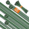 12 Inch 4.8mm Green Zip Ties, 55 Lbs PA66 Heavy Duty Plastic Wire Ties, Premium Self-locking Nylon Cable Ties Decoration Tie Wraps for Christmas Tree Oudoor Infoor Gardening Fence Grid Wall, 100 Pcs