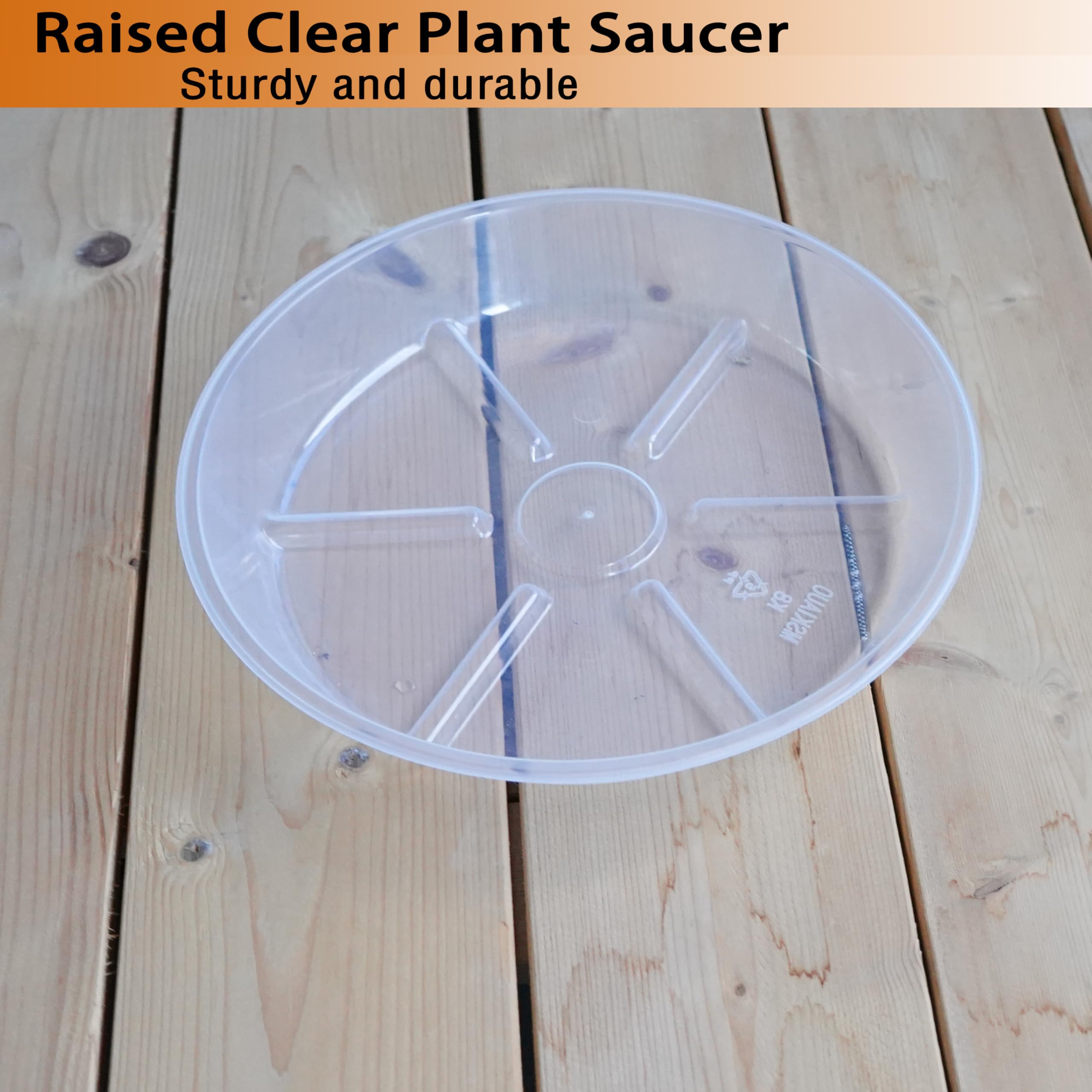 10 Packs Plant Saucer, 6 8 10 inch Clear Plant Saucers, Durable Round Plastic Flower Plant Water Drip Tray for Pots Planter, Heavy Duty Plant Dish Pant Plate to Catch Water for Indoor & Outdoor