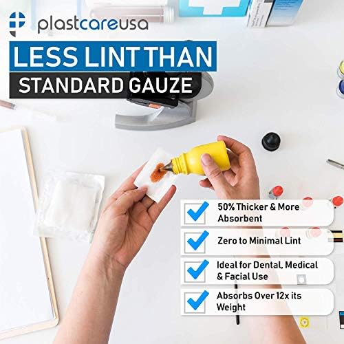 1000 Count Gauze Pads 2x2 - Soft 4-Ply Non Woven Gauze Sponges - Non Sterile Dental Gauze & Esthetic Wipes - All Purpose Medical Gauze Squares for First Aid, Surgical, Wound Dressing (5 Packs of 200)