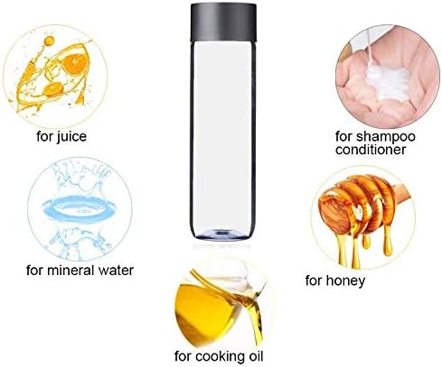 12-Pack Bulk Empty Plastic Reusable Juice /Water Bottles to work great as Smoothie Bottles with Black Lids Great for Sensory Crafts and Calming Bottles 400ml