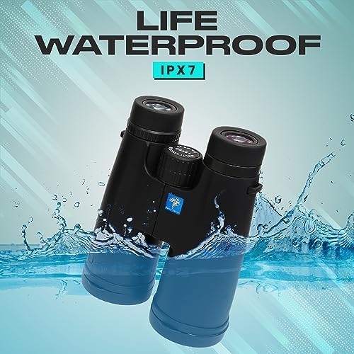 12X50 HD High Powered Binoculars for Adults with Crystal Clear Low Light Vision, Lightweight, Waterproof, and Easy to Focus - Long Range Compact Binoculars for Bird Watching, hunting & travel