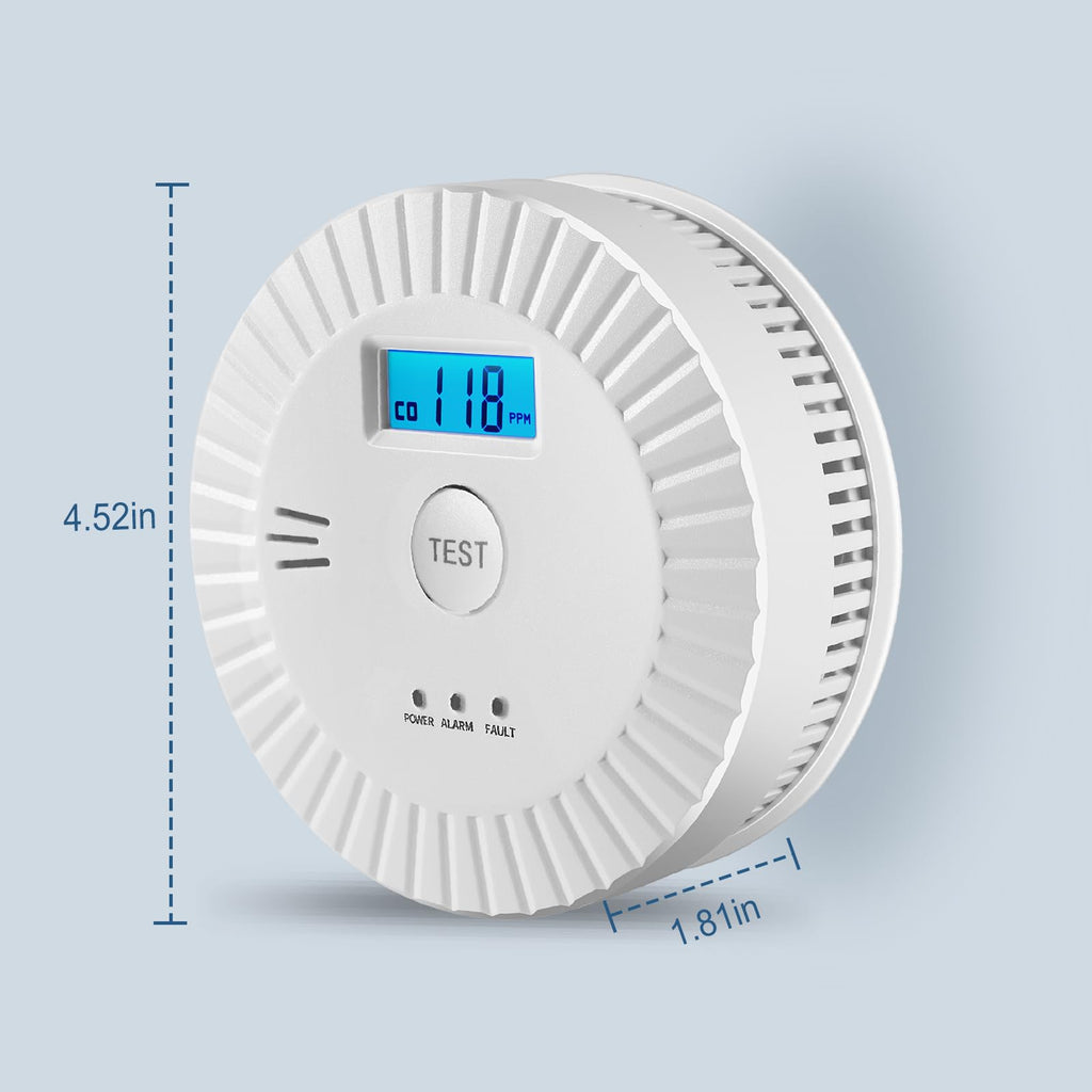 1 Pack Smoke Detector Carbon Monoxide Detector Combo Battery Powered,Carbon Monoxide Detector Smoke Alarm with Digital Display,Smoke and Carbon Monoxide Detector for Home,Hotel