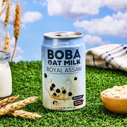 (Pack of 24) DaoHer Royal Assam Oat BOBA || No.1 Canned BOBA || Bubble Milk Tea Ready-To-Drink || Vegan