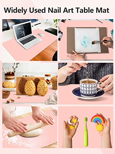 (MAT ONLY) Nail Art Table Mat, Nail Arm Rest Pad for Acrylic Nails, Soft Microfiber PU Leather Nail Mat for Table, Foldable Nail Hand Rest Pillow Manicure Pad, Acrylic Nail Desk Mat for Nail Cushion