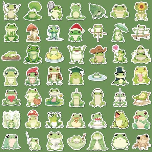 102 Pcs Cute Frog Stickers,Funny Frog Stickers Waterproof Vinyl Gifts for Laptop, Water Bottle,Phone,Luggage,Unique Designed Frog Stickers for Teens Adults Kids Birthday Party Supplies Decoration