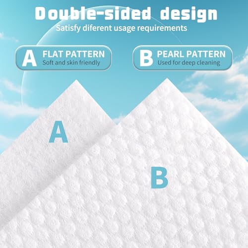 100 Count Disposable Face Towel, Biodegradable Facial Dry Wipes, Super Soft & Thick Face Cloth, Lint-Free Face Towelettes for Sensitive Skincare, Makeup Remover Dry Wipes, Facial Cleansing (2 Pack)