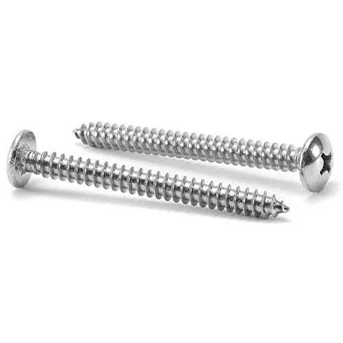 #10 x 2" Wood Screw 100Pcs Truss Head Phillips 18-8 (304) Stainless Steel Fast Self Tapping Screws by SG TZH