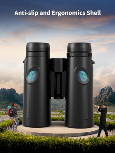 12x42 Binoculars for Adults High Powered - Compact BAK4 Binoculars with Tripod Phone Adapter Strap Clear Low Light for Bird Watching Hunting Cruise Ship Travel Concert