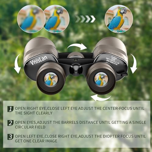 10-30x50 HD Zoom Binoculars for Adults High Powered - Powerful Stabilized Binoculars with Clear Low Light Vision - Waterproof Binoculars for Bird Watching Hunting Travel Cruise Ship